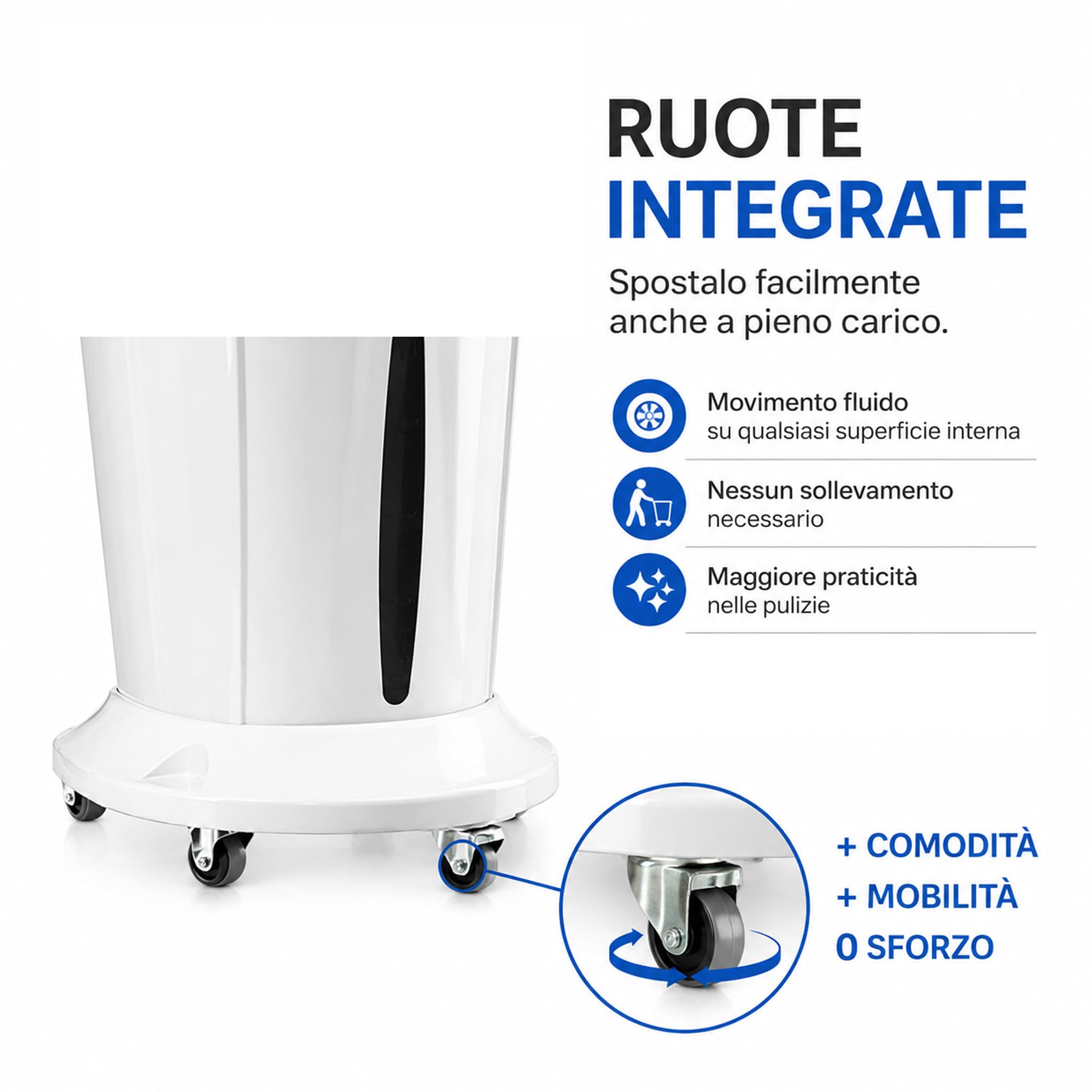 Raffrescatore Evaporativo H174cm ad Acqua 5000 m³/h, Serbatoio 40L con Vano Ghiaccio, Telecomando e Timer, Ventilatore Centrifugo 350W, Oscillazione Automatica Destra/Sinistra e Alto/Basso