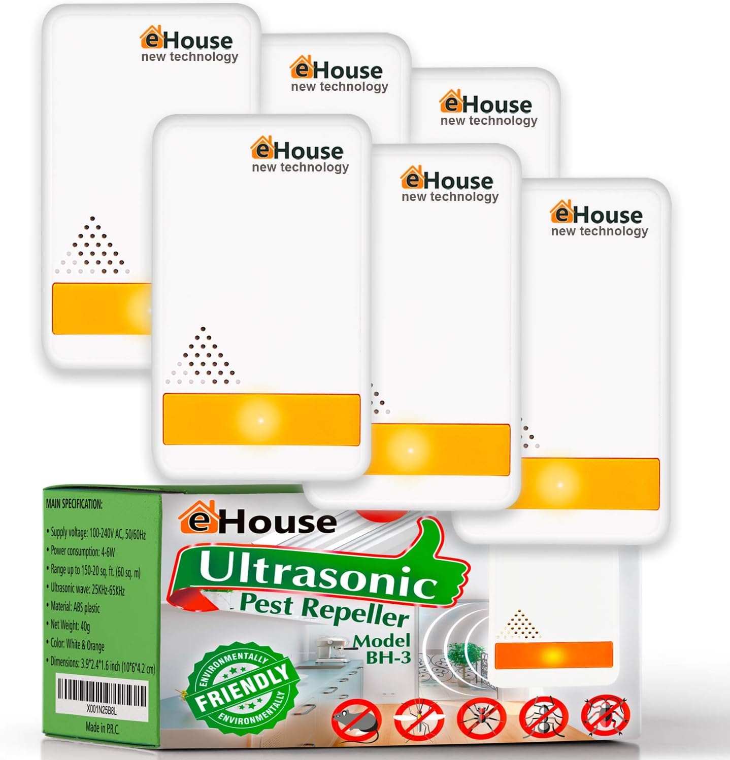 BH-1, 2 Pack - Ultrasonic Pest Repeller - Electronic & Ultrasound, Indoor Plug-in Repellent - Get rid of - Rodents, Mice, Rats, Squirrels, Bats, Insects, Bed Bugs, Ants, Fleas, Spiders, Roaches! : Tools & Home Improvement