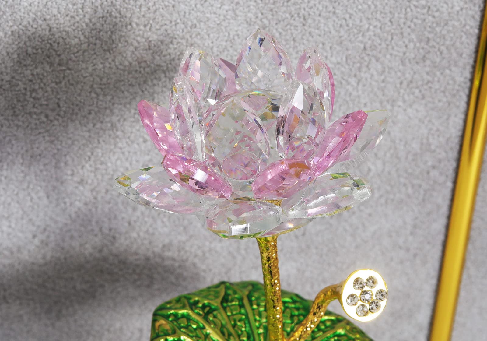 Amazon.co.jp: 蓮の花 置物 ガラス ホーム ガラス細工 透明 装飾