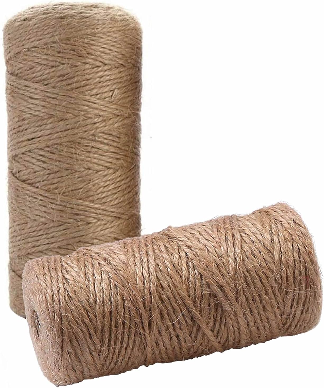 2 Pcs (656 Feet) Twine Best Industrial Packing Materials Heavy Duty Natural Jute Twine DIY Crafts, Decoration, Bundling, Gardening and Recycling
