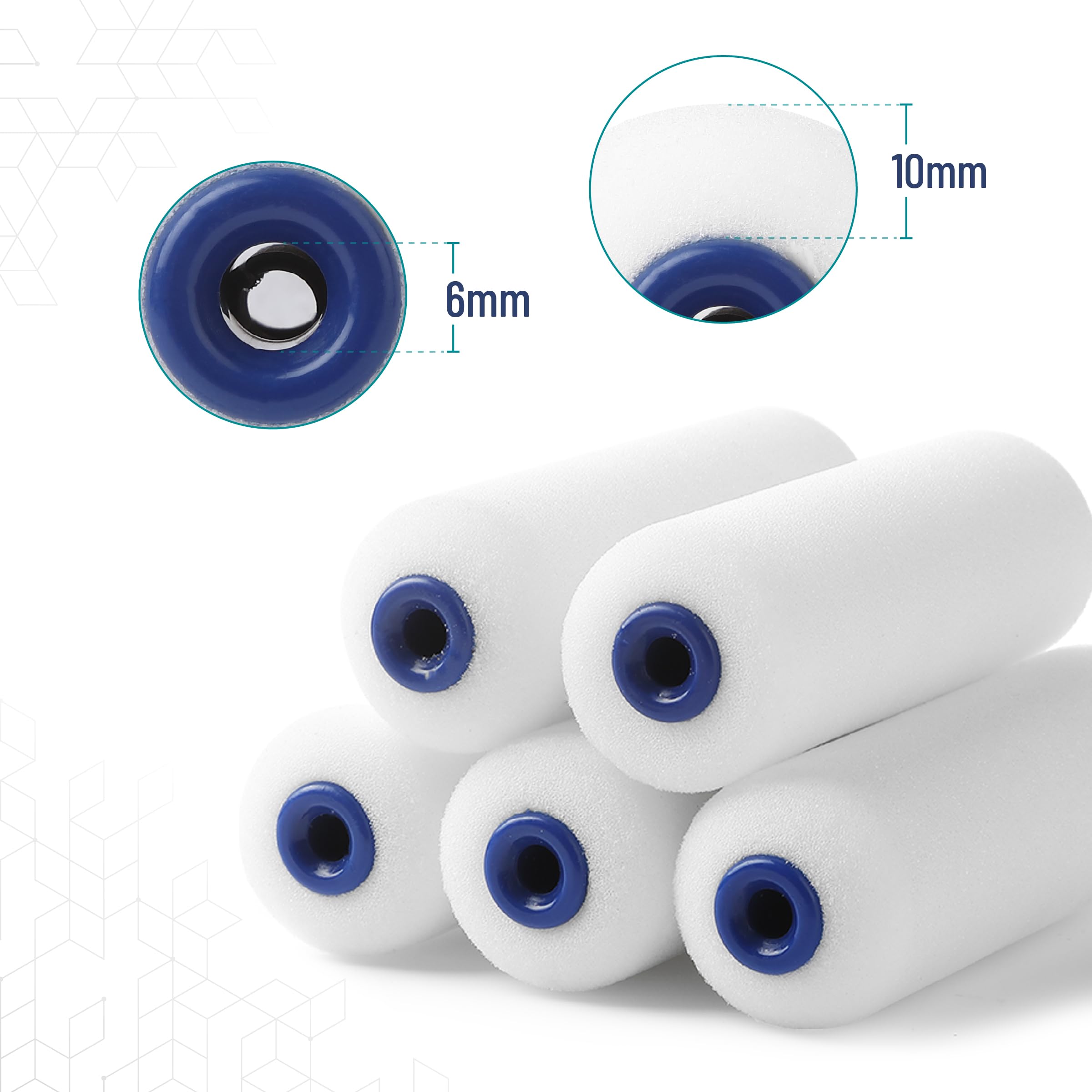 Paint Roller Kit – 4-Inch Foam Mini Roller With Tray & Liner, 5 Covers, 1 Frame, For Smooth Finish, Lint-Free, Reusable – Perfect For Home, DIY, And Kids' Projects