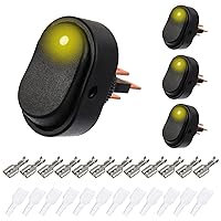 Vista 10 de Interruptor basculante LED impermeable de 12 V 30 A SPST de 3 pines y 2 posiciones para automóvil, camión, RV, motocicleta, barco, control marino