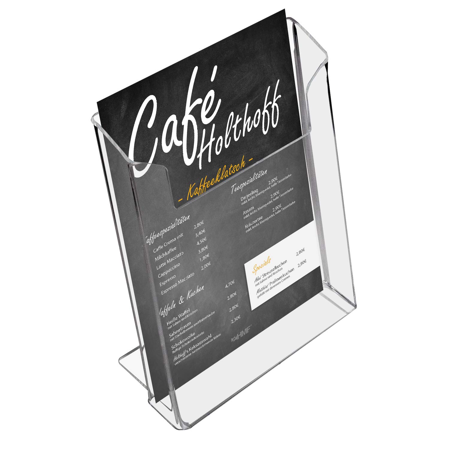 HMF 46961 Soporte para Folletos de Acrílico | 10 Piezas | DIN A5 Vertical | Transparente