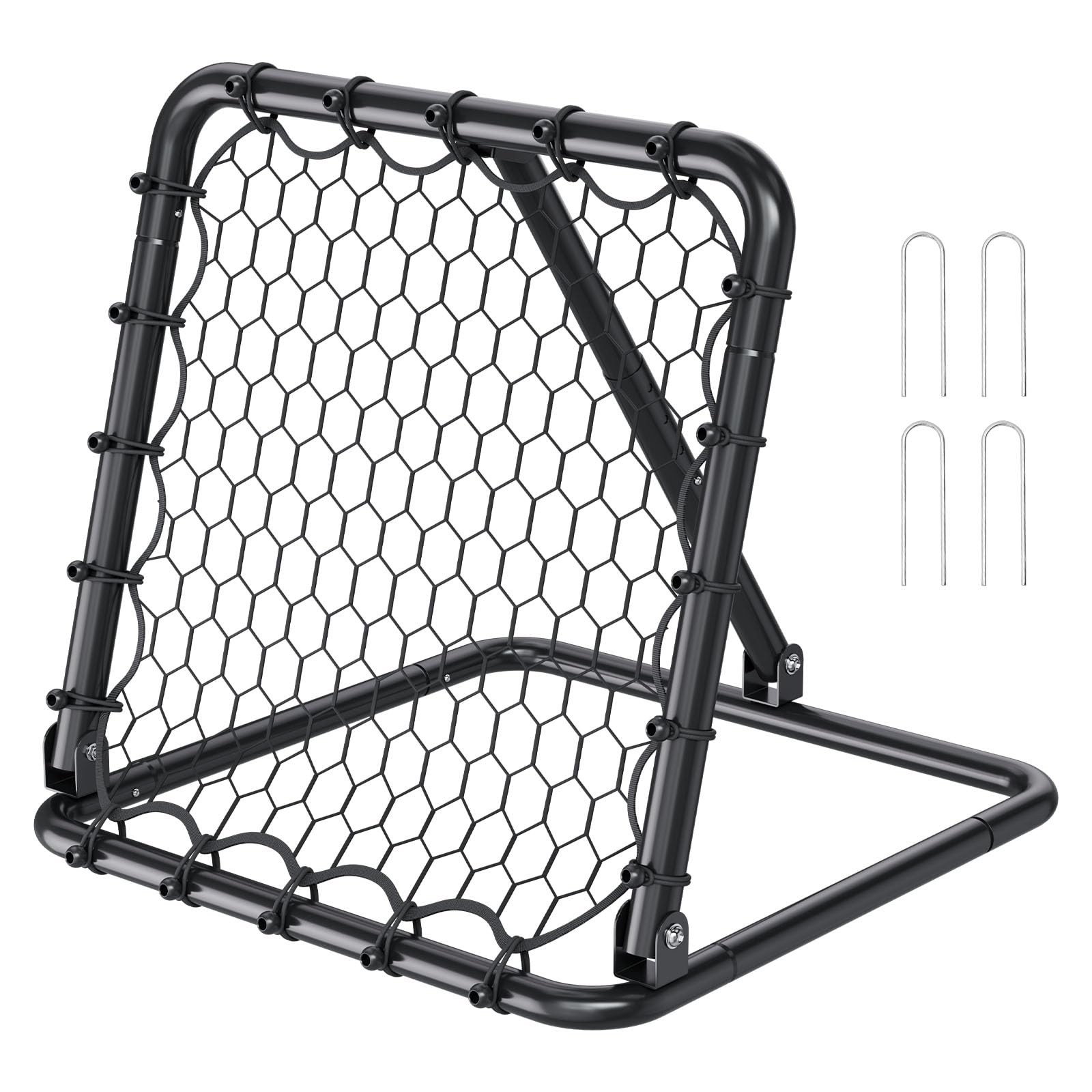 VEVOR Rete da Rimbalzo da Calcio 86,36 x 86,36 cm Rete da Porta, Angoli Completamente Regolabili, Attrezzature per Bambini, Adolescenti e Tutte le Età, Facile Installazione e Conservazione Perfetta