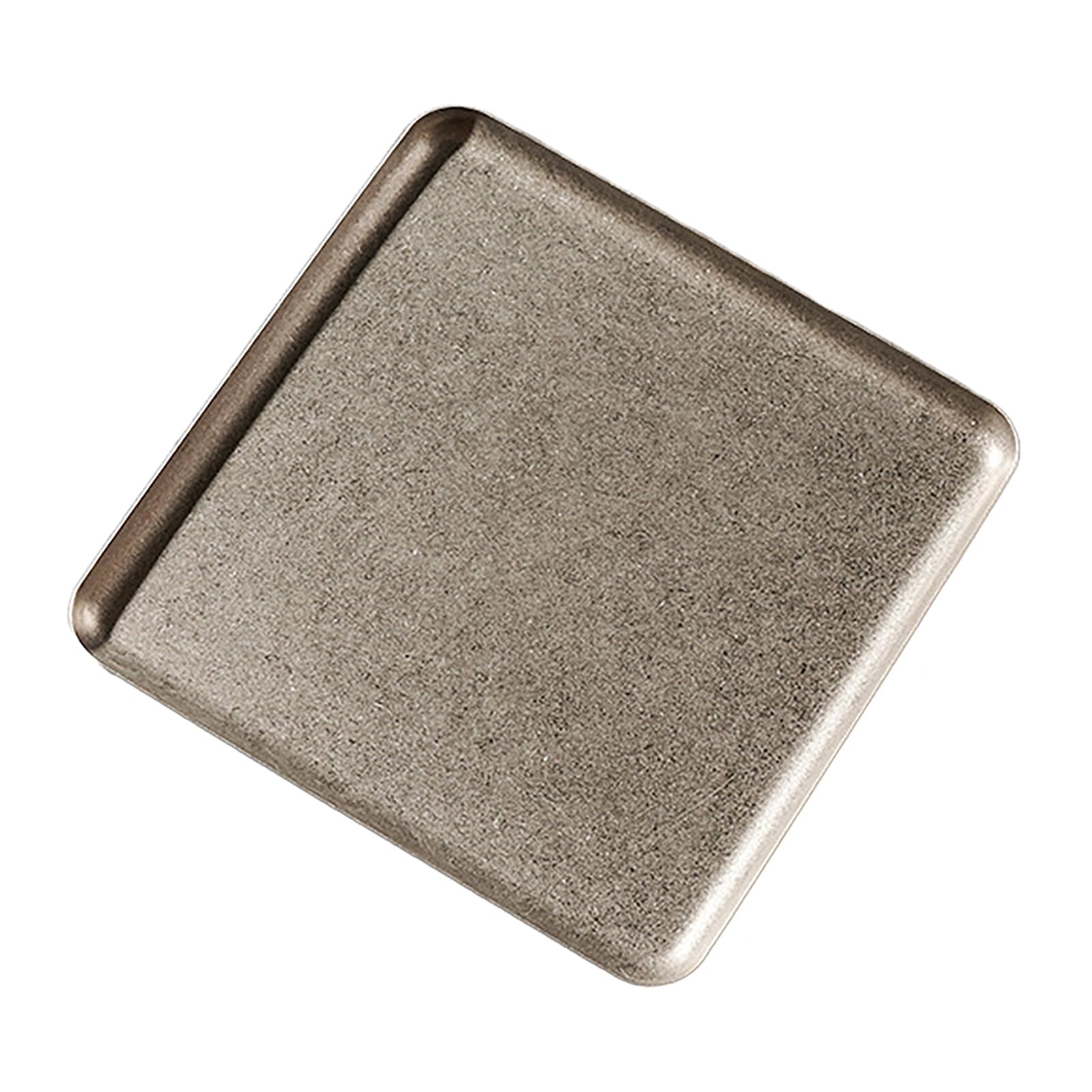 Vintage Square Food Plate Stainless Steel Platter for Steak Desserts Cake Serving Tray Dishwasher Safe Dinnerware for Home