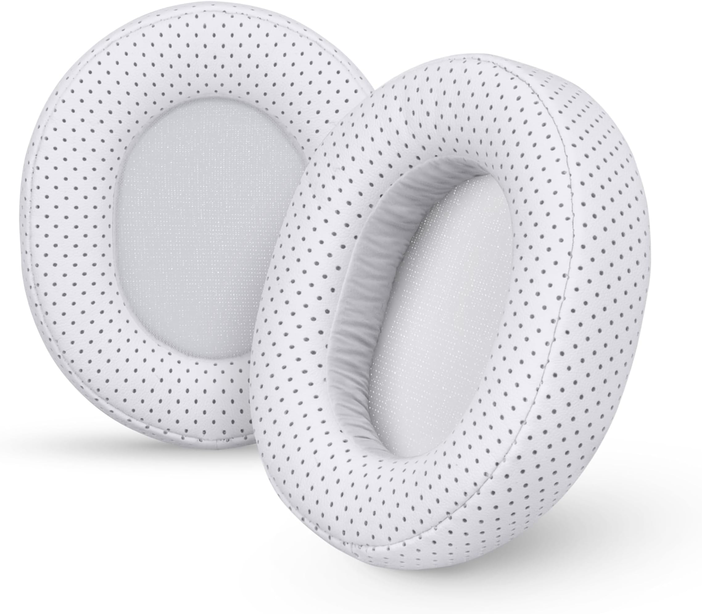 Enhanced Arctis Earpads for 1, 3, 5, 7, 9, Pro & Prime Headphones, with Real Memory Foam, PU Leather Perforated, Upgrade Over Standard Arctis Ear Cushions (White)