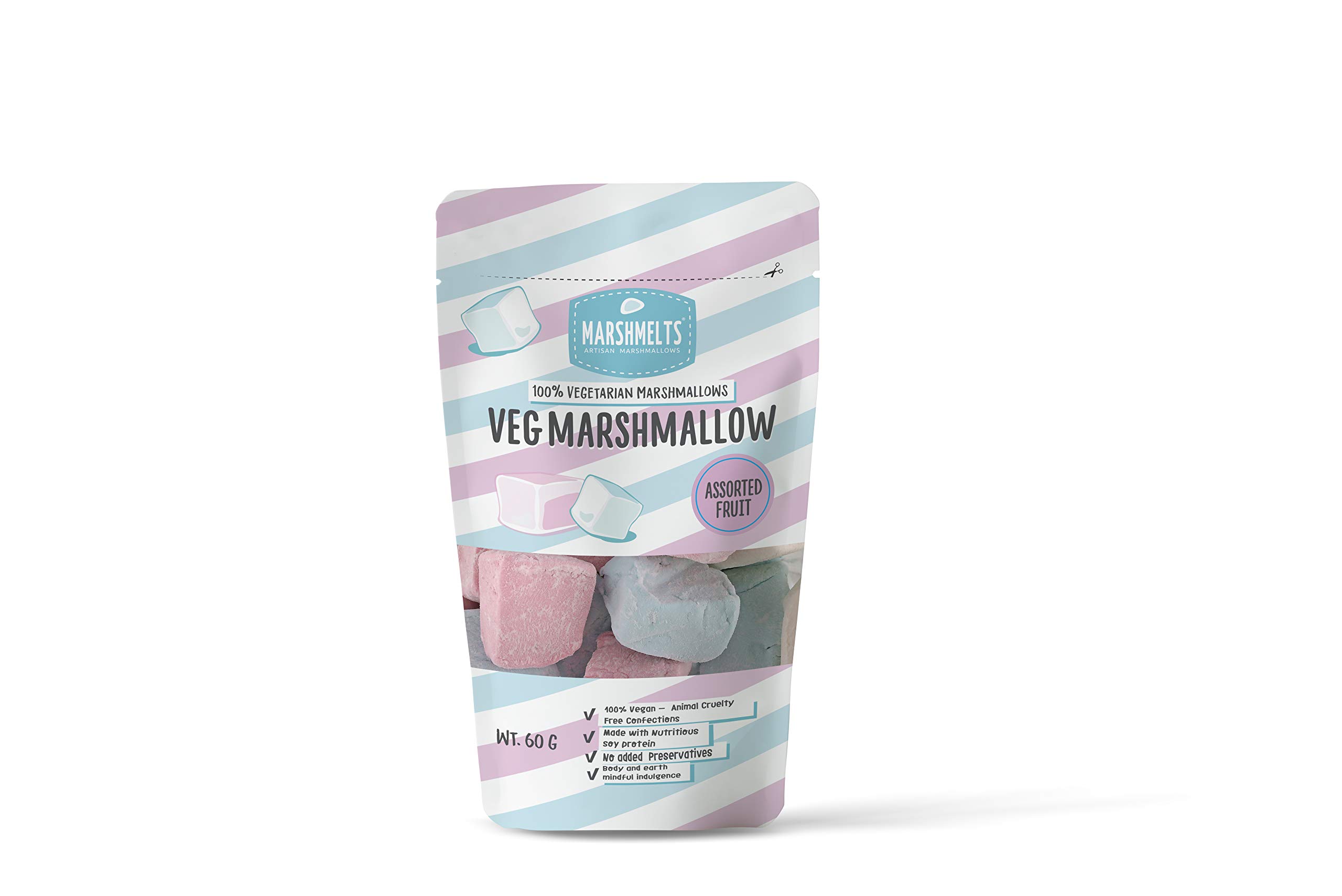 Buy Marshmelts Gourmet Marshmallows Assorted Fruit Flavour Bag 60 G