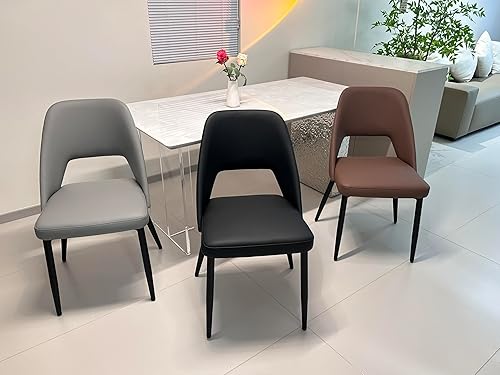 Miniatura 8 de WilliamRock Juego de 2 sillas de comedor cómodas, sillas de cocina de piel sintética de alta calidad, patas de metal resistentes, soporte ergonómico