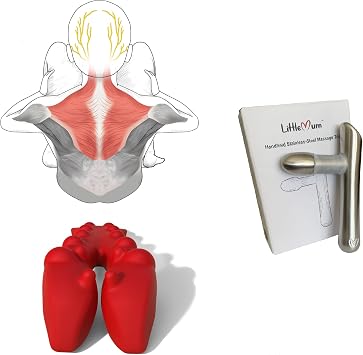 LittleMum Ultimate Muscle Relief Bundle Trapezius Trigger Point Massager & T-Bar Massage Tool