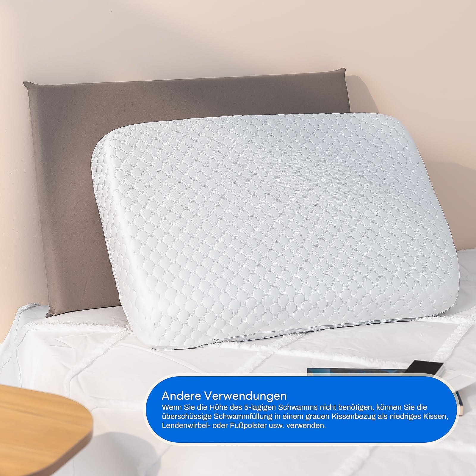 Cuscino Cervicale Memory Foam - Ortopedico, Altezza Regolabile, Per Dolori Collo E Spalle