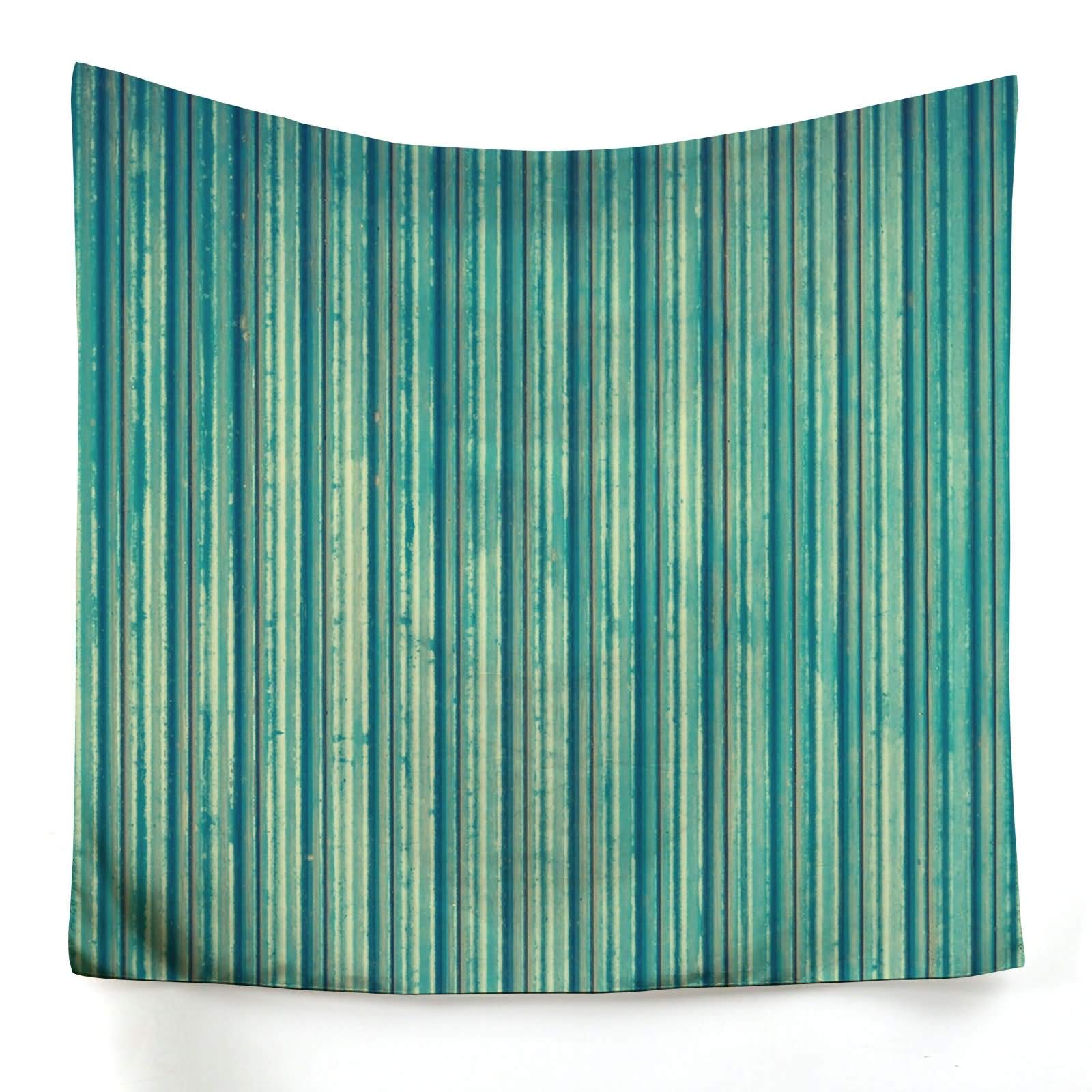 Tapisserie murale pour habiller un grand mur vide avec une toile tendance bleu vert