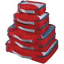 G4Free 4pcs/6pcs/7pcs Packing Cubes Suitcase Organiser Packing Bags Luggage Organiser Value Set for Travel Home Storage 1S+2M+2L+1XL-6PC, Red