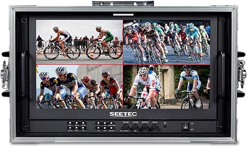 SEETEC ATEM156S-CO Monitor de transmisión multicámara de 15.6 pulgadas, monitoreo multivista en tiempo real 4X3G-SDI NIOut HDMI Full HD 1920x1080