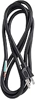 Bergen PS913163 9ft 16/3 AWG Black Appliance Power Cord - 13A 125V NEMA 5-15 Plug, Pigtail End for Tools & Motors
