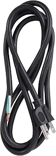 Bergen PS913163 9ft 16/3 AWG Black Appliance Power Cord - 13A 125V NEMA 5-15 Plug, Pigtail End for Tools & Motors