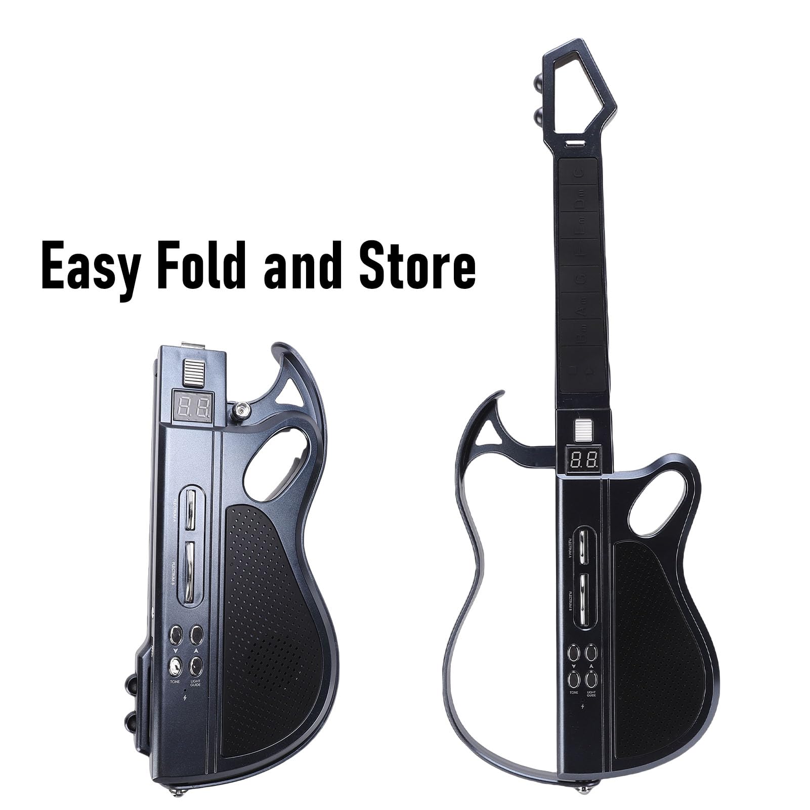 MAVIS LAVEN Kids Stringless Smart Guitar, Electric Musical Instrument with LED Lights and Rechargeable Battery, for Boys Girls Age 3 and Up (Black) — view 2