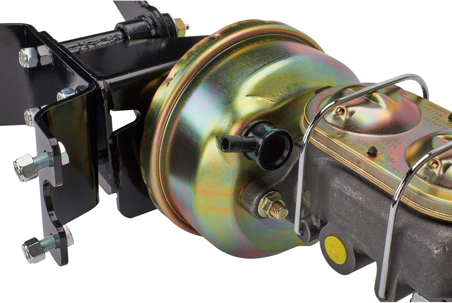 Universal 7" Brake Booster and 1" Master Cylinder Kit for Early Hot Rods and Trucks: Frame-Mounted, Fits Auto Transmission, Dual Reservoir, 6:1 Pedal Ratio, Under Floor Power Brake Conversion