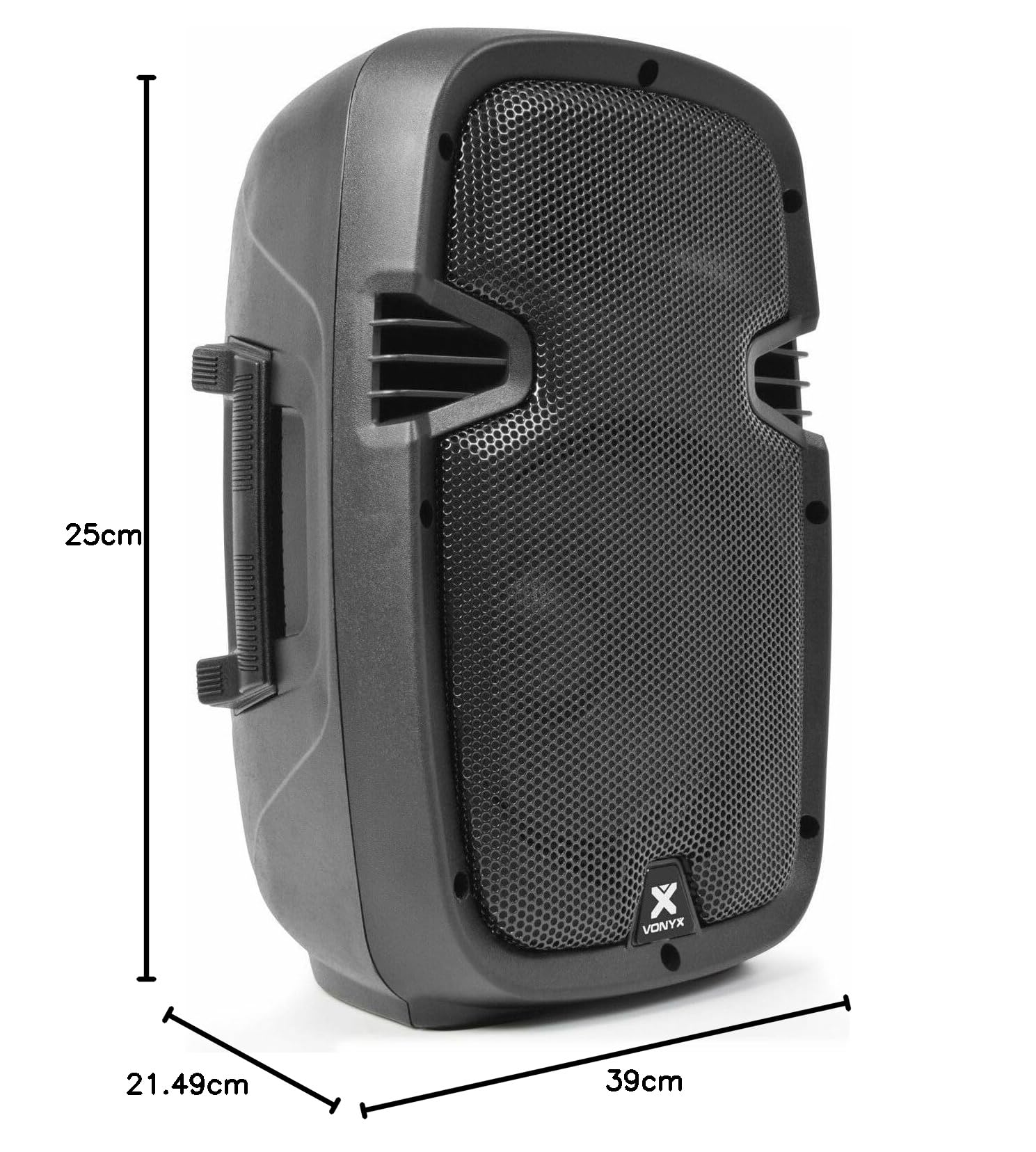 Vonyx SPJ-800A - PA Aktiv Lautsprecher, 200 Watt, 8 Zoll High End Aktiv Speaker, DMX, Cinch, mit Tophat & Transport-Rollen, Fernbedienung, Monitor Boxen, Karaoke - Schwarz