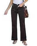 GRAPENT Wide Leg Jeans for Women High Waisted Flare Trendy Stretchy Denim Pants Duo Pockets Trouser Jeans