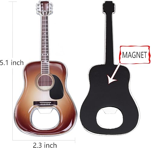 Miniatura 2 de LanHong Juego de 2 piezas para abrebotellas de guitarra, cerveza en forma de guitarra, abridor de botellas, guitarra, regalo para bebedores, amantes