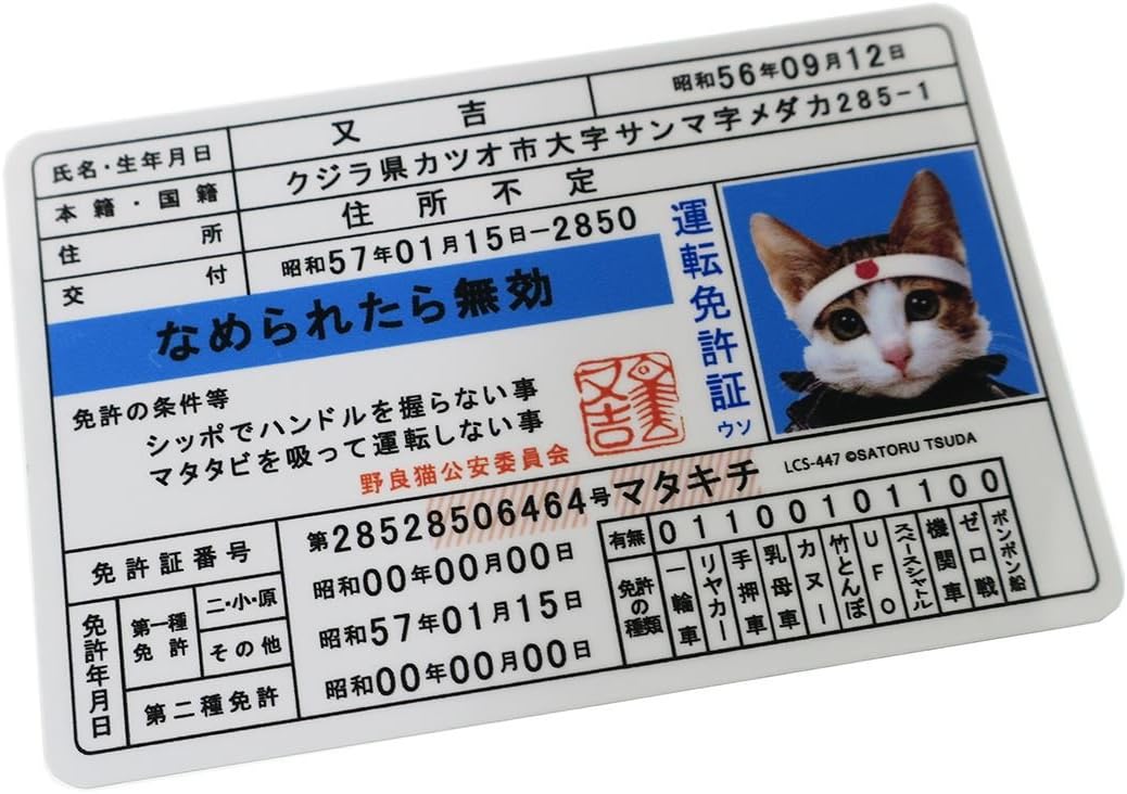なめネコ免許証