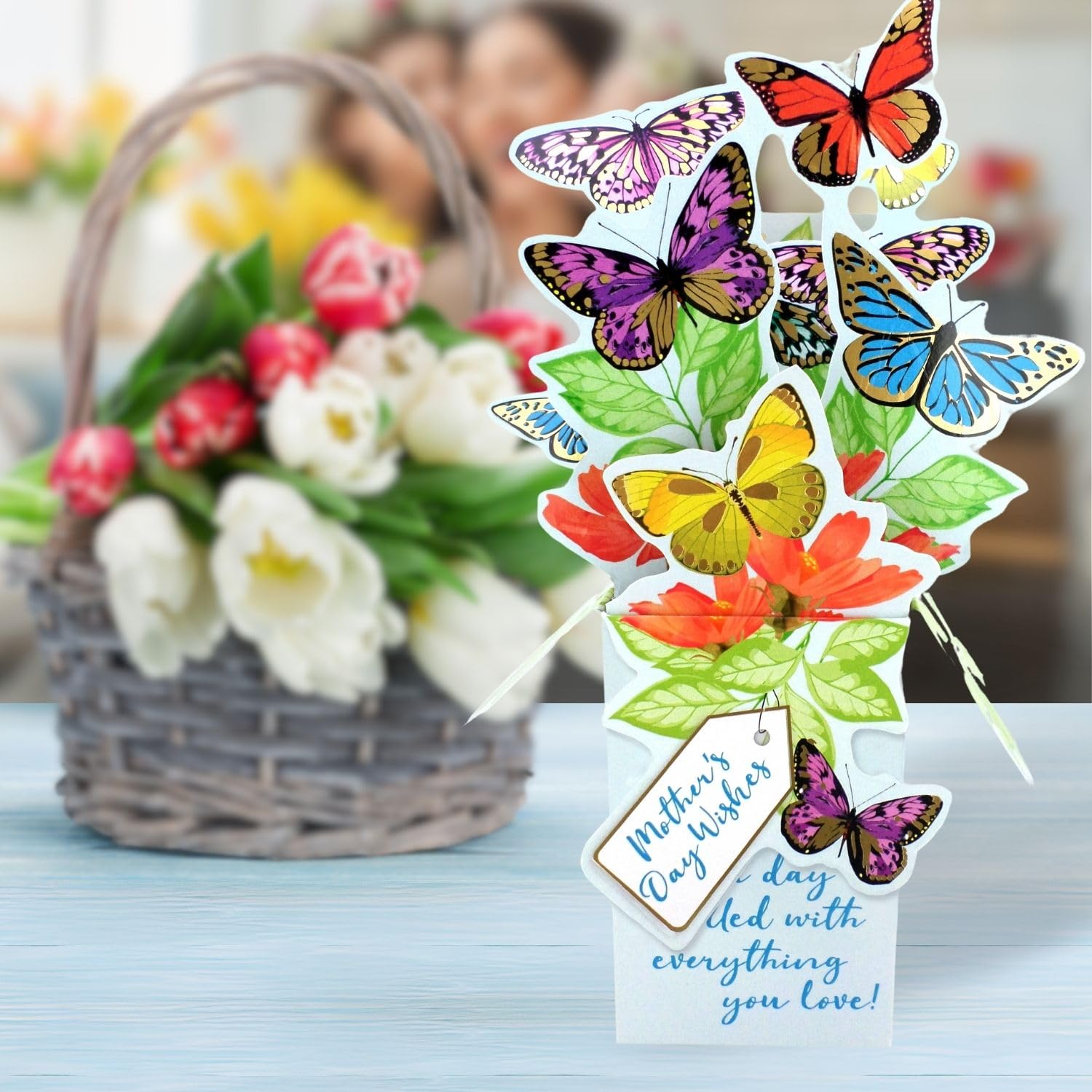 Mother's Day Wishes Butterfly Kisses Mother's Day Pop Up Clever Cube Card, 14cm x 24.5cm - Image 3