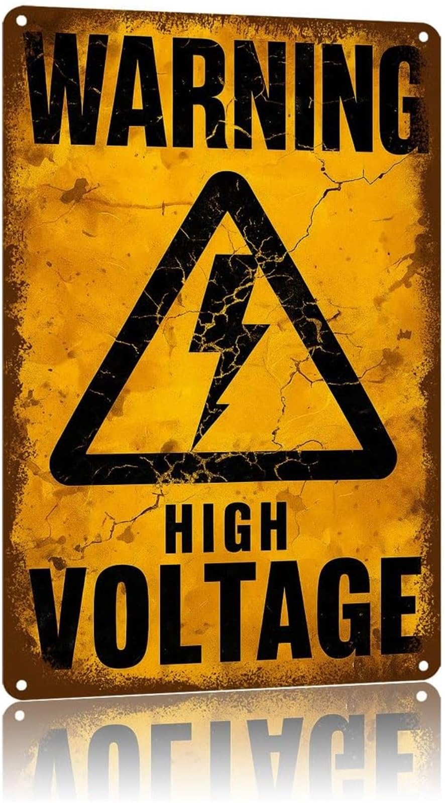 NWPNLXEA High Voltage Retro Metal Sign Bolt Art Aluminum Plaque For Man Cave Garage Bar Or Workshop Wall Decor 8 X 12 in