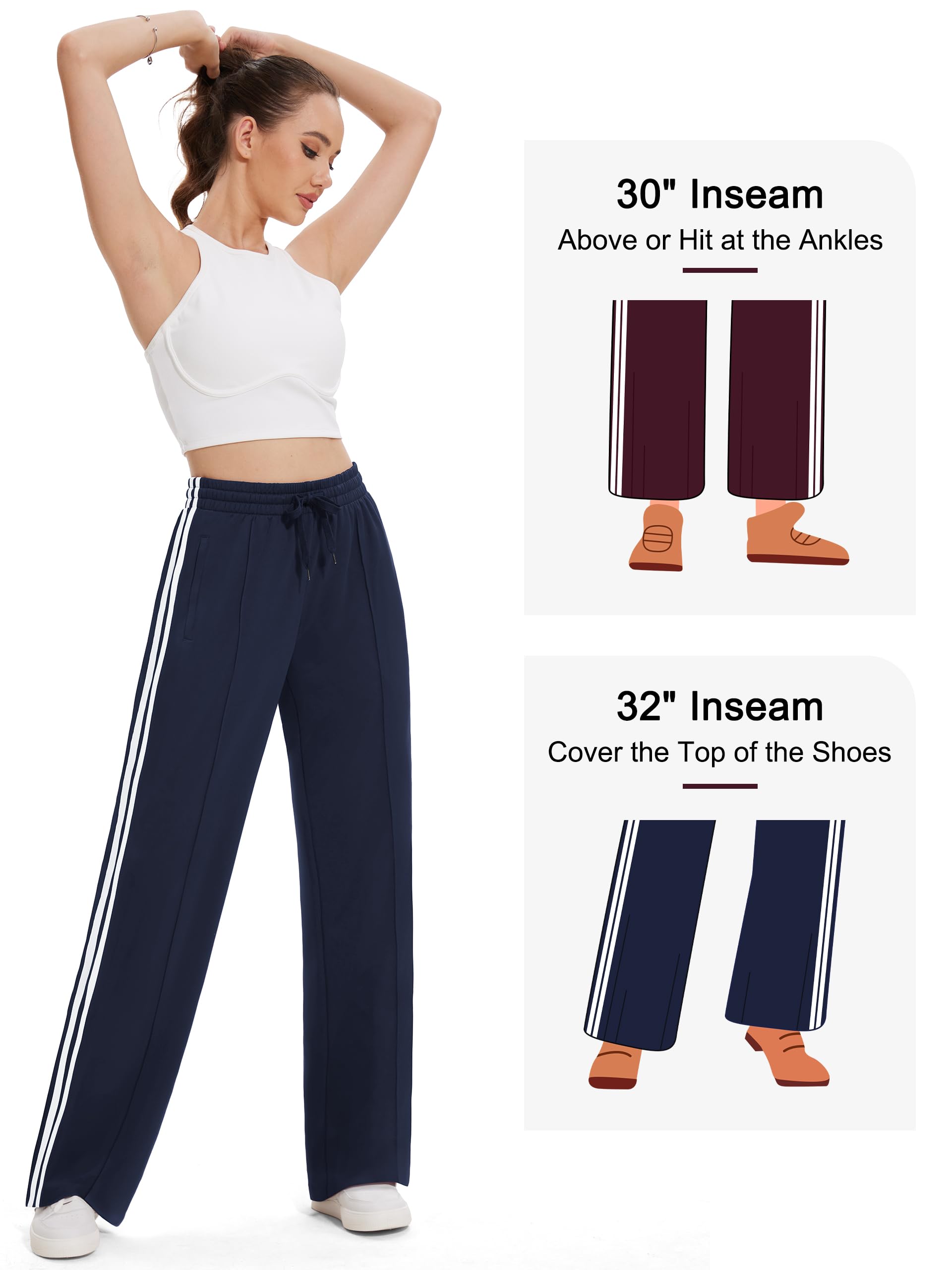 Tapata 71cm/ 76cm/ 81cm Jogginghose Damen Geradem Bein Freizeithose lockere Sporthose Yogahose Gummizug Hose mit Taschen