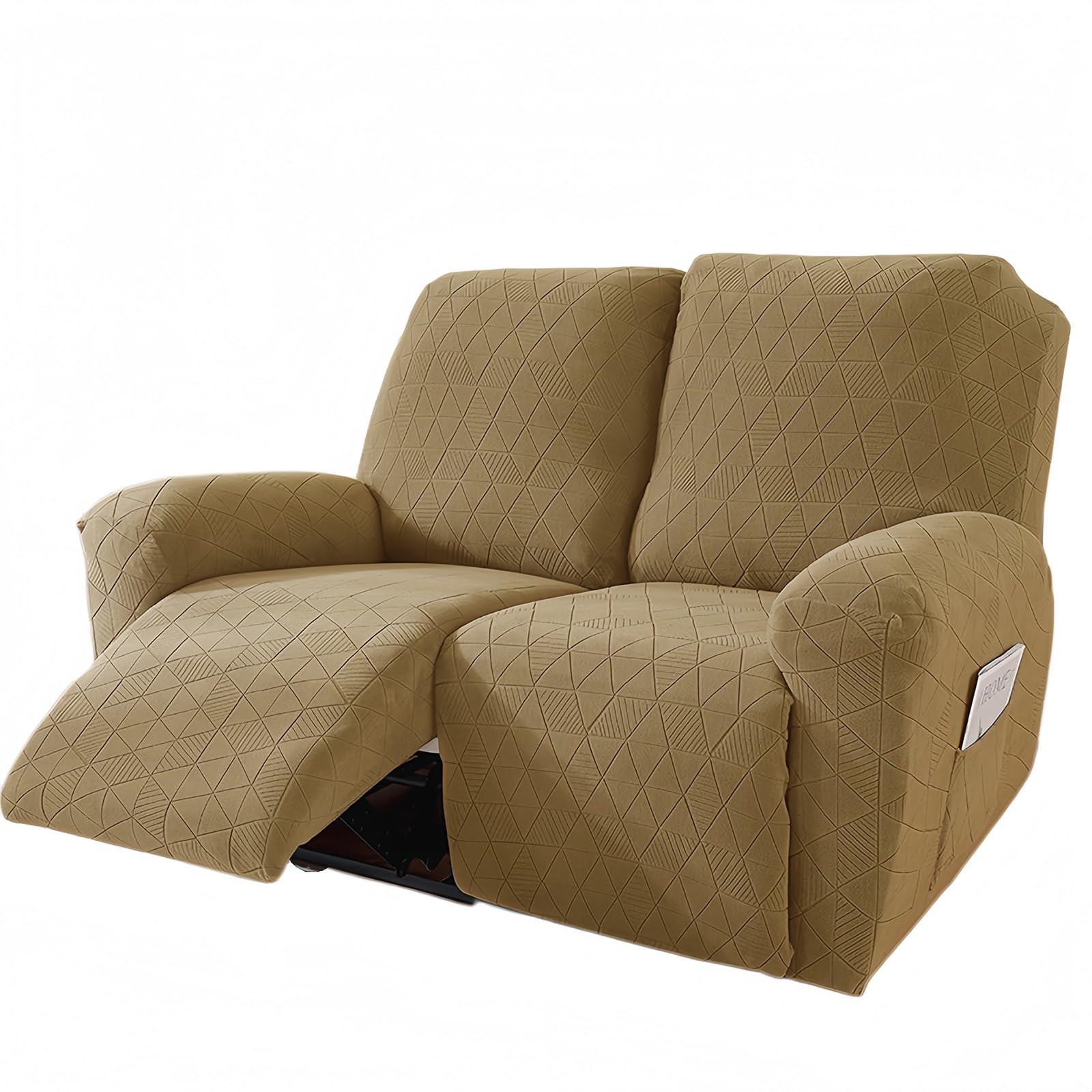 WoeiCuod 1 2 3 Seater Sofa Cover,slipcovers Polyester Stretch Sofa Covers Argyle Slipcovers Stain Resistant Scratch Resistant Easy Clean Recliner Armchair Covers For Living Room(Coffee 2,Double)