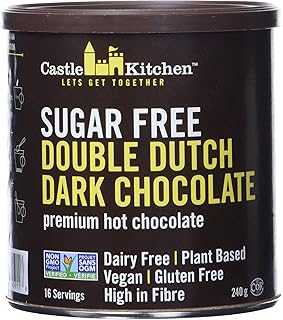 Sponsored Ad - Castle Kitchen Sugar Free Double Dutch Premium Dark Hot Chocolate Mix with Monkfruit (8 oz) - Vegan, Dairy ...