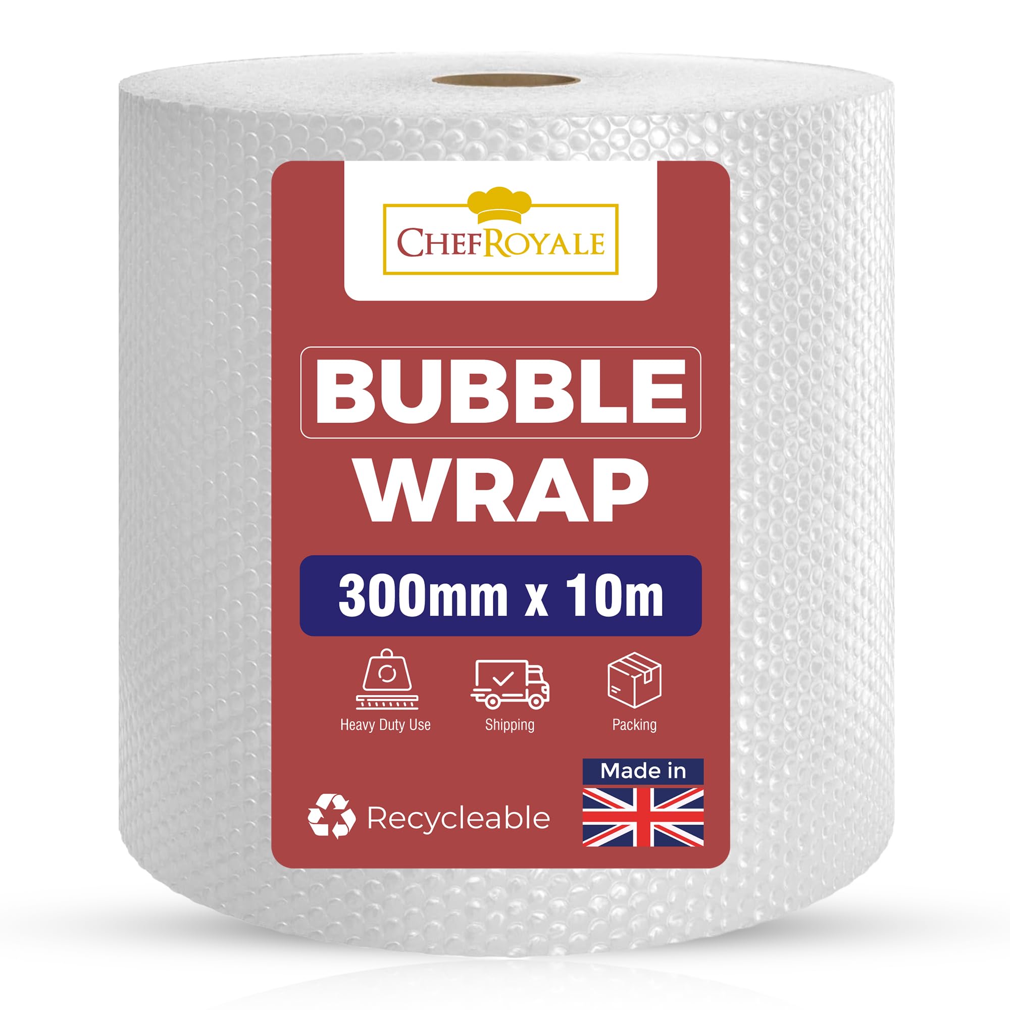 Chef Royale Clear Cheff Royale Bubble Wrap 300Mm X 10M 2 Rolls Of Premium Quality Small Air Bubbles Packaging Box For Shipping And Moving, Home Strong Affordable Bubble Wrap (2 Rolls)