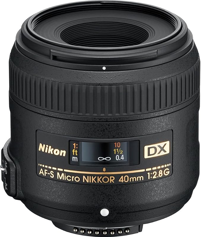 Nikon AF-S DX Micro-NIKKOR 40 mm f/2.8G Lente para primeros planos para cámaras Nikon DSLR | Lente de 40 mm f/2.8 con motor SWM y aumento 1:1 para macro, retratos y paisajes