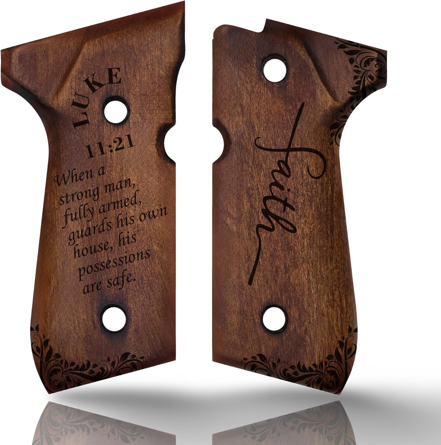 Bible Verses Series Wooden Grips for Beretta 92FS, 92, 92F, 92A1, 92FS INOX, 92G, 92D, 96, 96D, 96A1, M9, M9A1 Cachas para 9mm Beretta 92FS