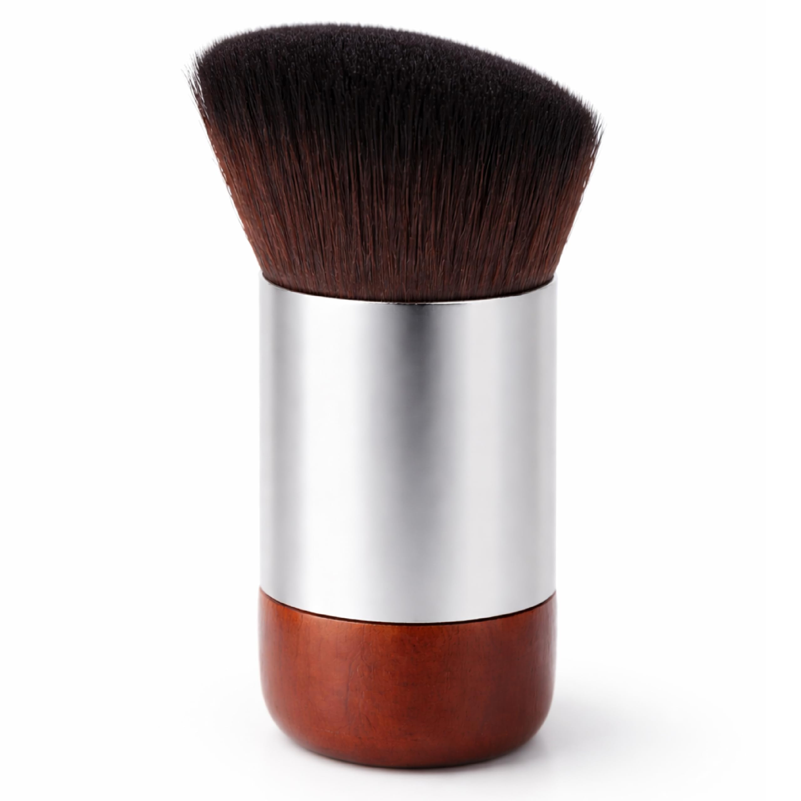 Pennello Fondotinta Kabuki Professionale, Pennello Trucco Viso con Setole Morbide ad Alta Densità, Ideale per Fondotinta Liquido, Crema, Cipria e Bronzer, Effetto Naturale Senza Aloni