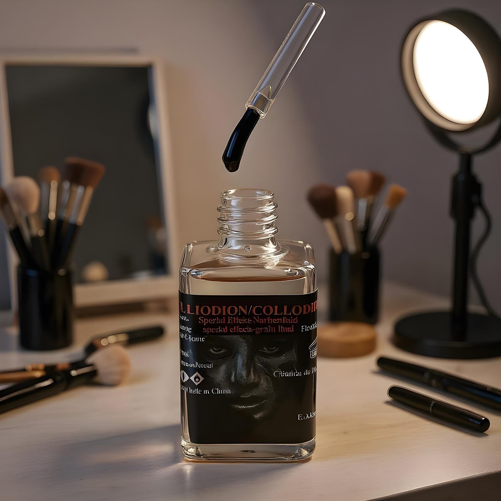 Płyn do Blizn, 15 Ml Halloween Kosmetyczna Farba Do Blizn Z Pędzelkiem, Makijaż Ciała Na Zadrapania, Do Twarzy Skóry I Ciała Halloween Cosplay Kostium Fotografia Impreza