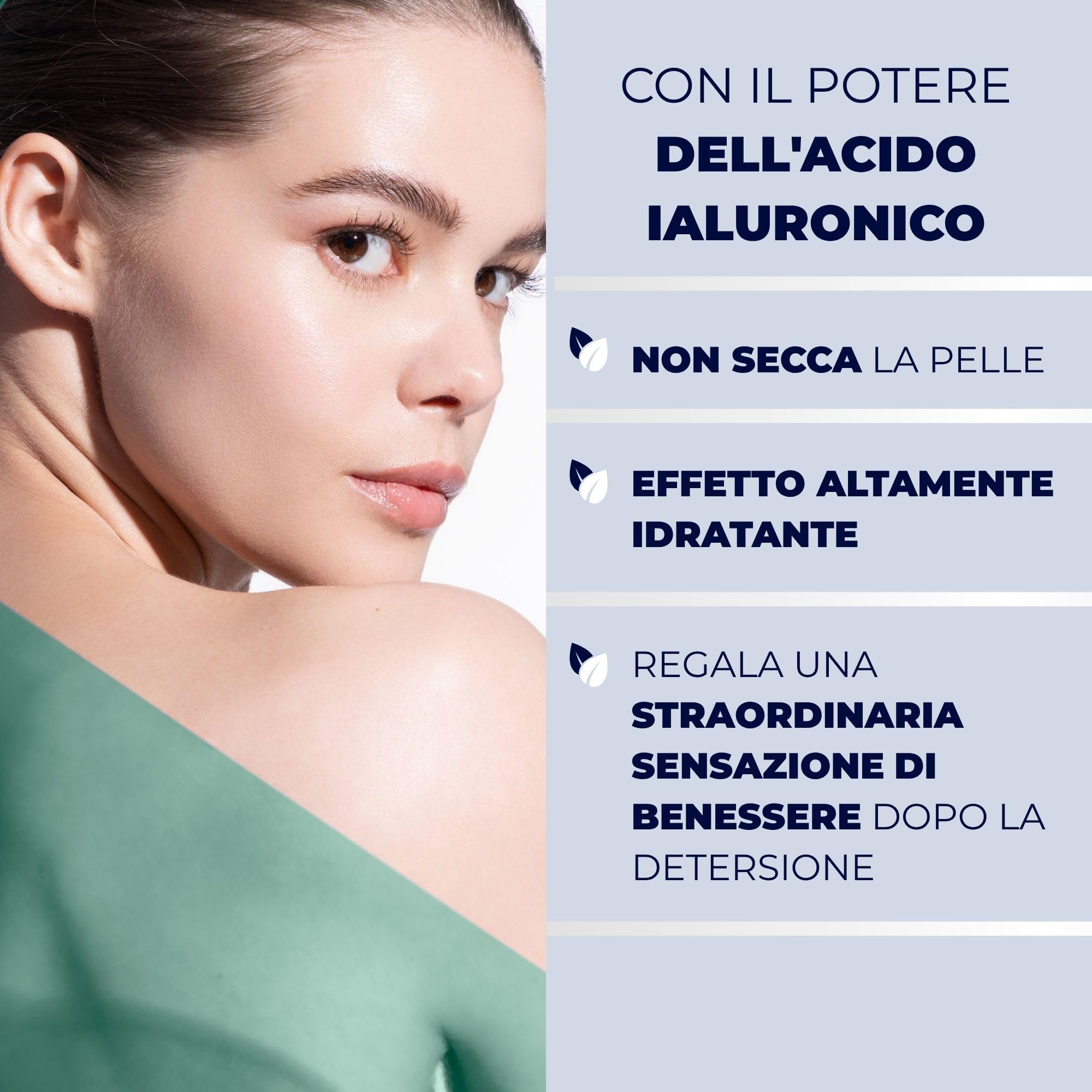 Afrodita Professional Clean Up Fluffy Cleansing Mousse detergente delicato viso pelle sensibile con acido ialuronico e provitamina B5, vegano, 200 ml