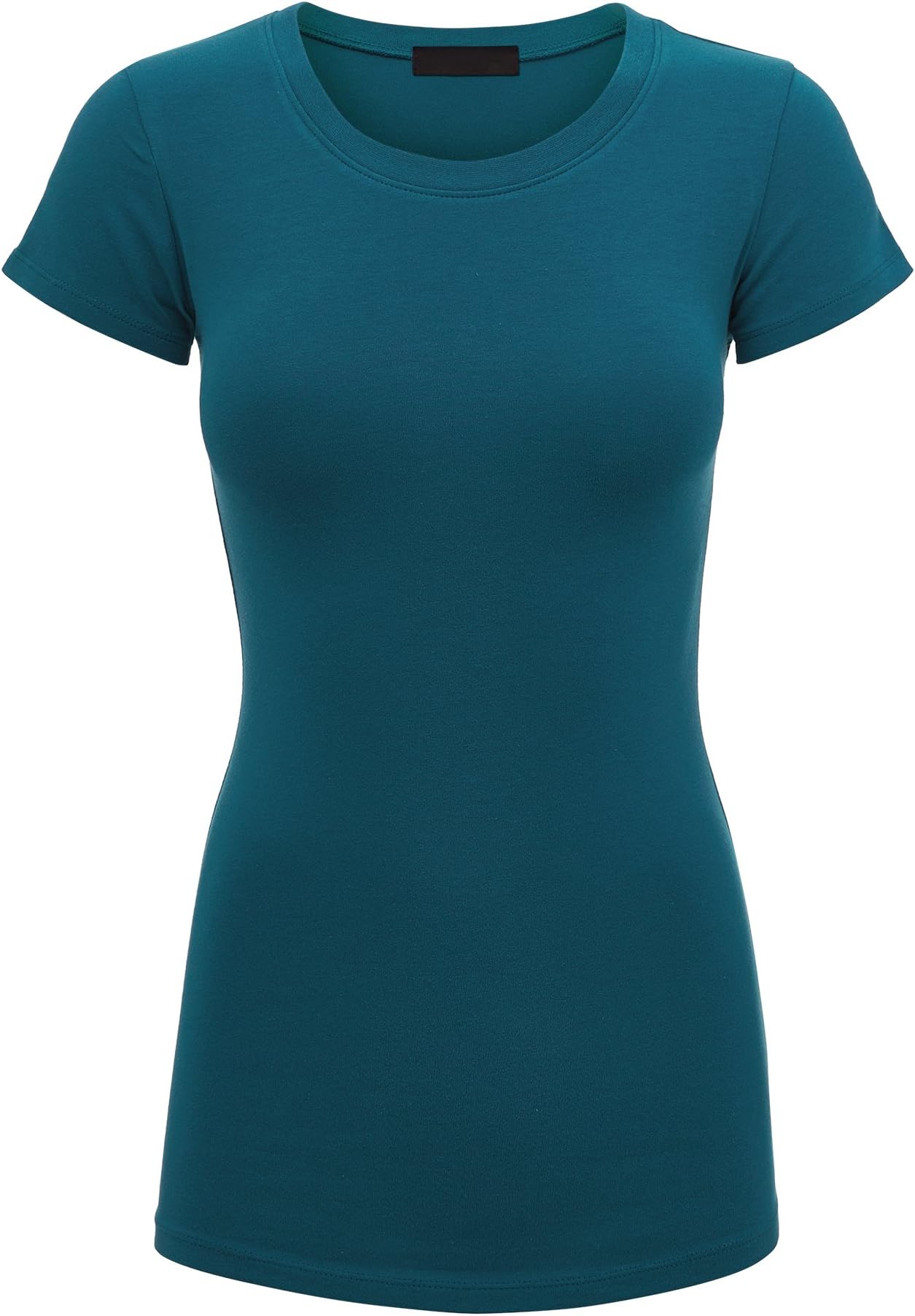 Made By Johnny Womens Basic Fitted Short Sleeve Round Neck T Shirt