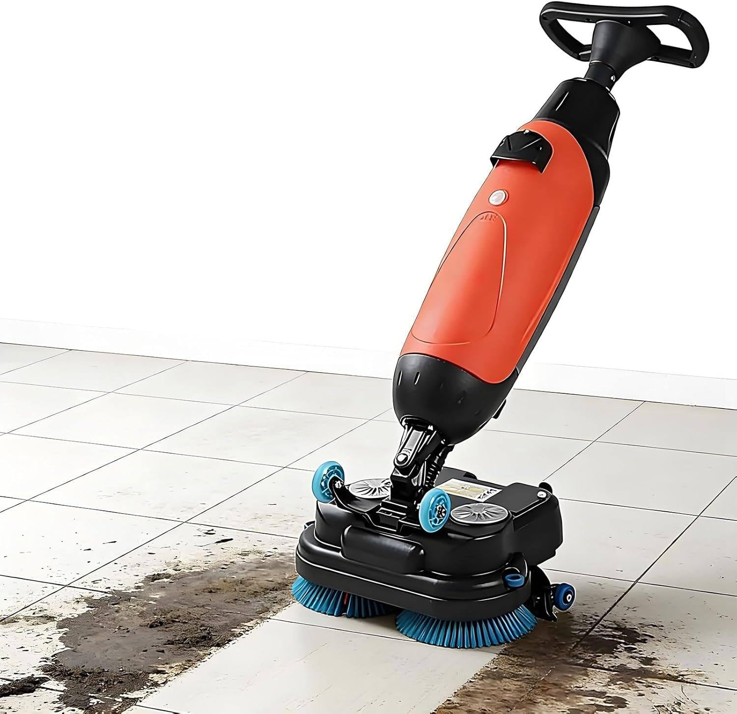 RoyceBee Floor Polisher Commercial, 17" Carpet Cleaning Machine, Floor Buffer Scrubber, 360rpm, Coverage 13000 Sqft/H, Industrial Floor Cleaning with 3gal Tank and 2brush Heads Red