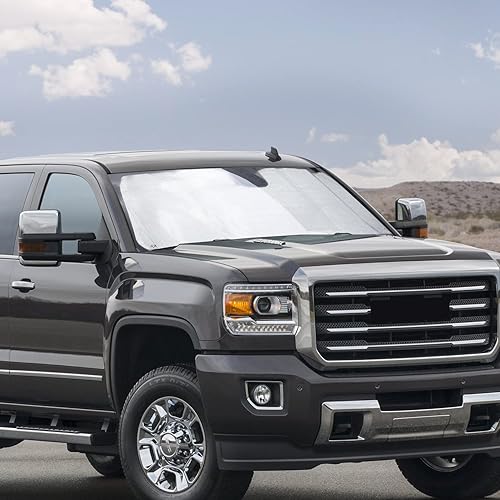 Miniatura 3 de Voodonala Parasol para parabrisas Chevy Silverado 2014-2018, parasol plegable para ventana de camión, compatible con Chevy Silverado 2014-2018