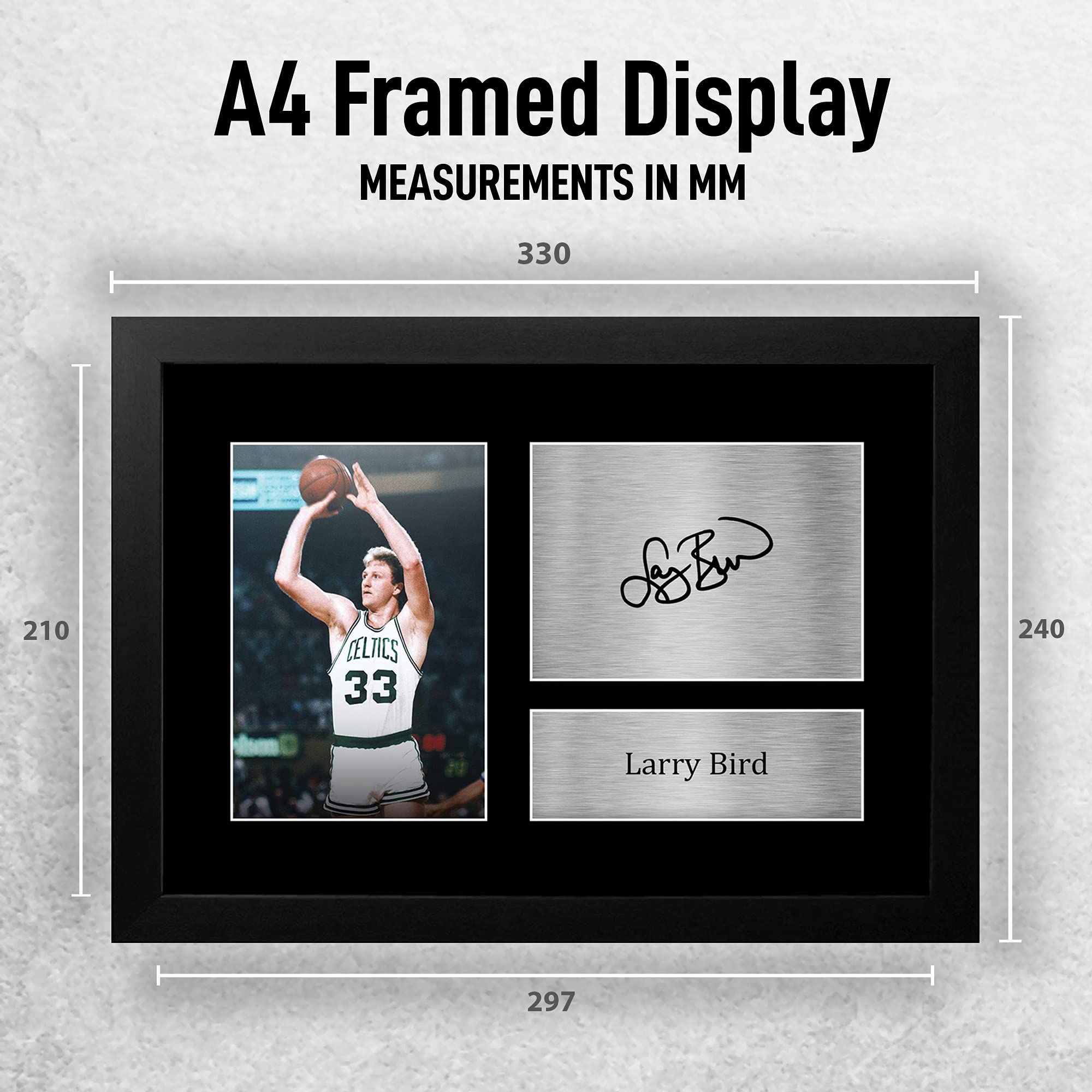 HWC Trading FR A4 Larry Bird Celtics Gifts Printed Signed Autograph Picture for Basketball Memorabilia Fans - A4 Framed - Image 2