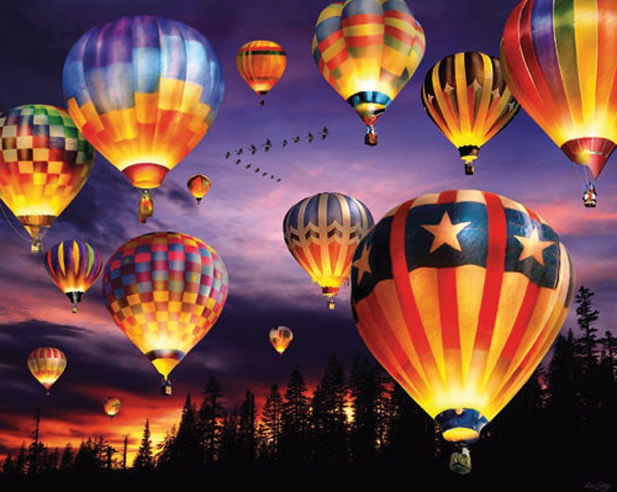 White Mountain Puzzles Balloons Aglow - 1000 Piece Jigsaw Puzzle