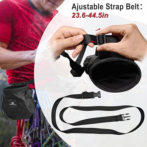 Miniatura 3 de Bolsa de tiza para escalada en roca y bouldering bolsa de tiza para interiores y exteriores, para hombres y mujeres, equipo y accesorios de escalada
