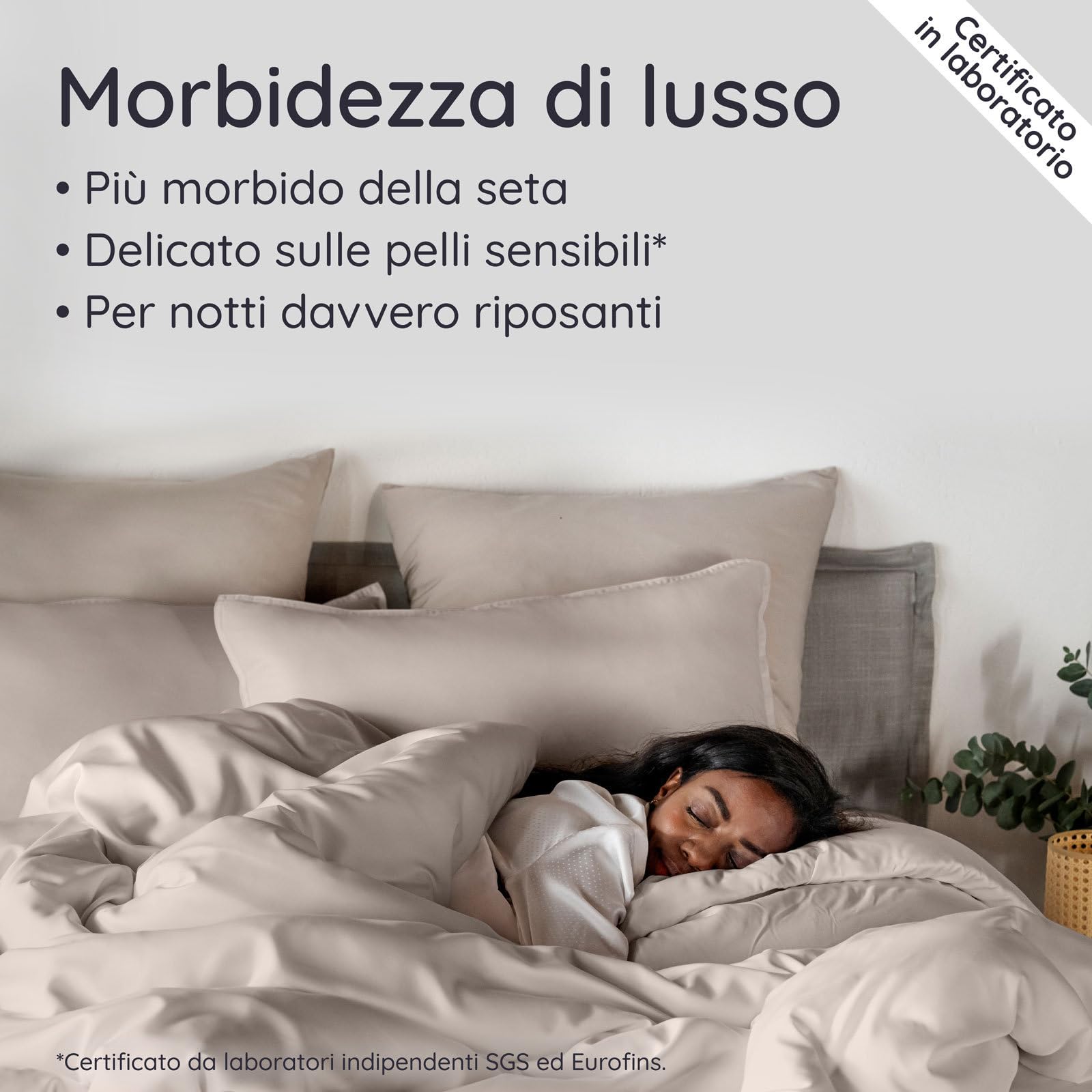 Bambaw Copripiumino matrimoniale 220x240 bambu, Lenzuolo rinfrescante matrimoniale, Lenzuola matrimoniali in bambu anallergiche, Biancheria da letto elegante, Copripiumino 220x240 cm (Sabbia)