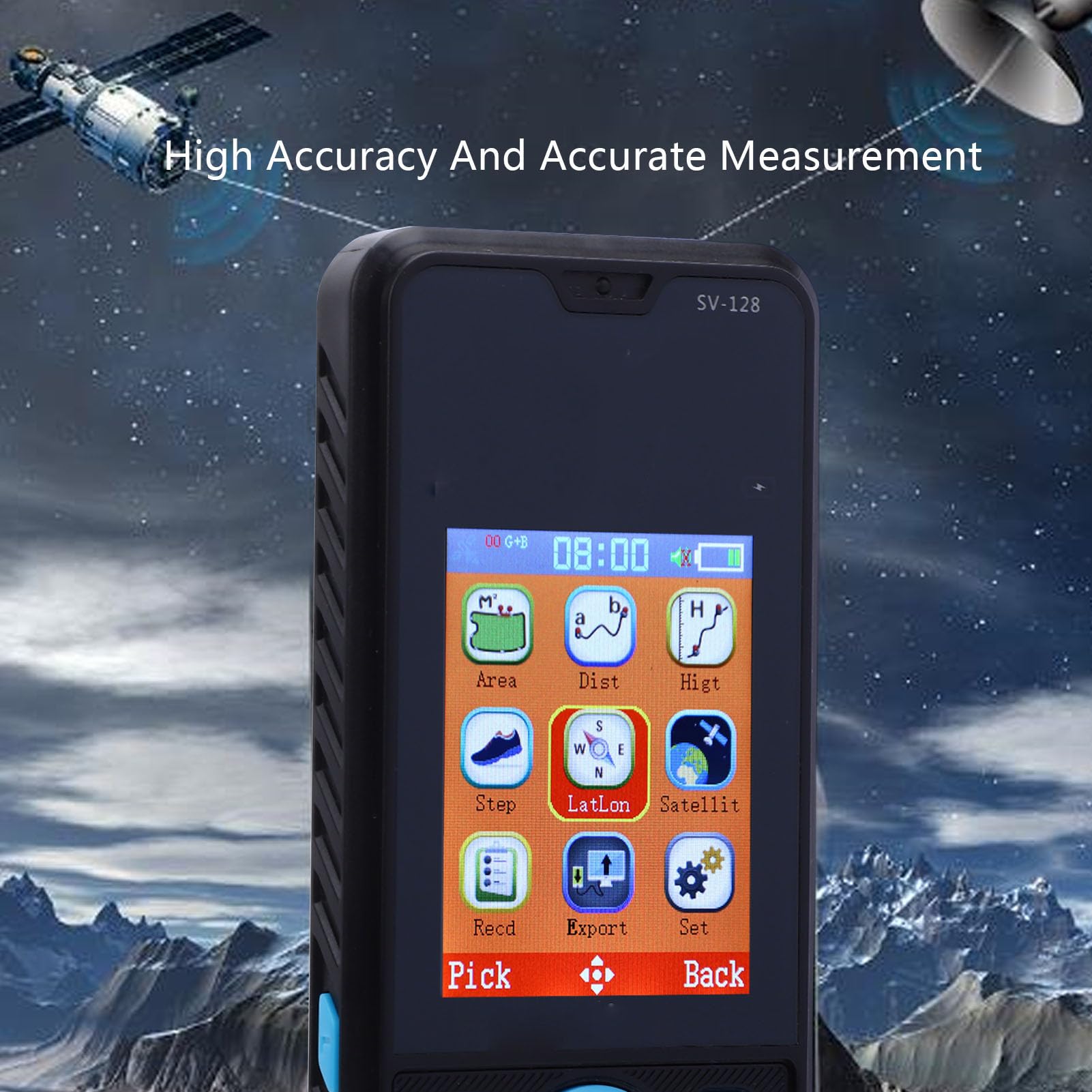 Zerodis Appareil de Mesure de GPS, Compteur Terrestre GPS Portable, équipement D'arpentage Facile à Transporter pour Les Ranchs, Les Jardins, Les Terres Agricoles et la Mesure de