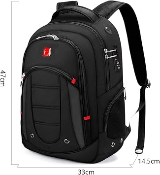 N-B Large Capacity Men Business Travel Backpack With Code Lock U S B Charging Multi- Layer15.6 Inch Laptop Bag Brand School Bags