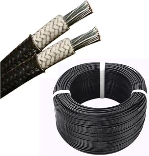 600V High Temp Silicone Fiberglass Wire, 26/24/22/20/18/16AWG Tinned Copper Insulated Cable UL Certified for Industrial, Heating, and Control Equipment, 200°C Flame Retardant(26AWG)