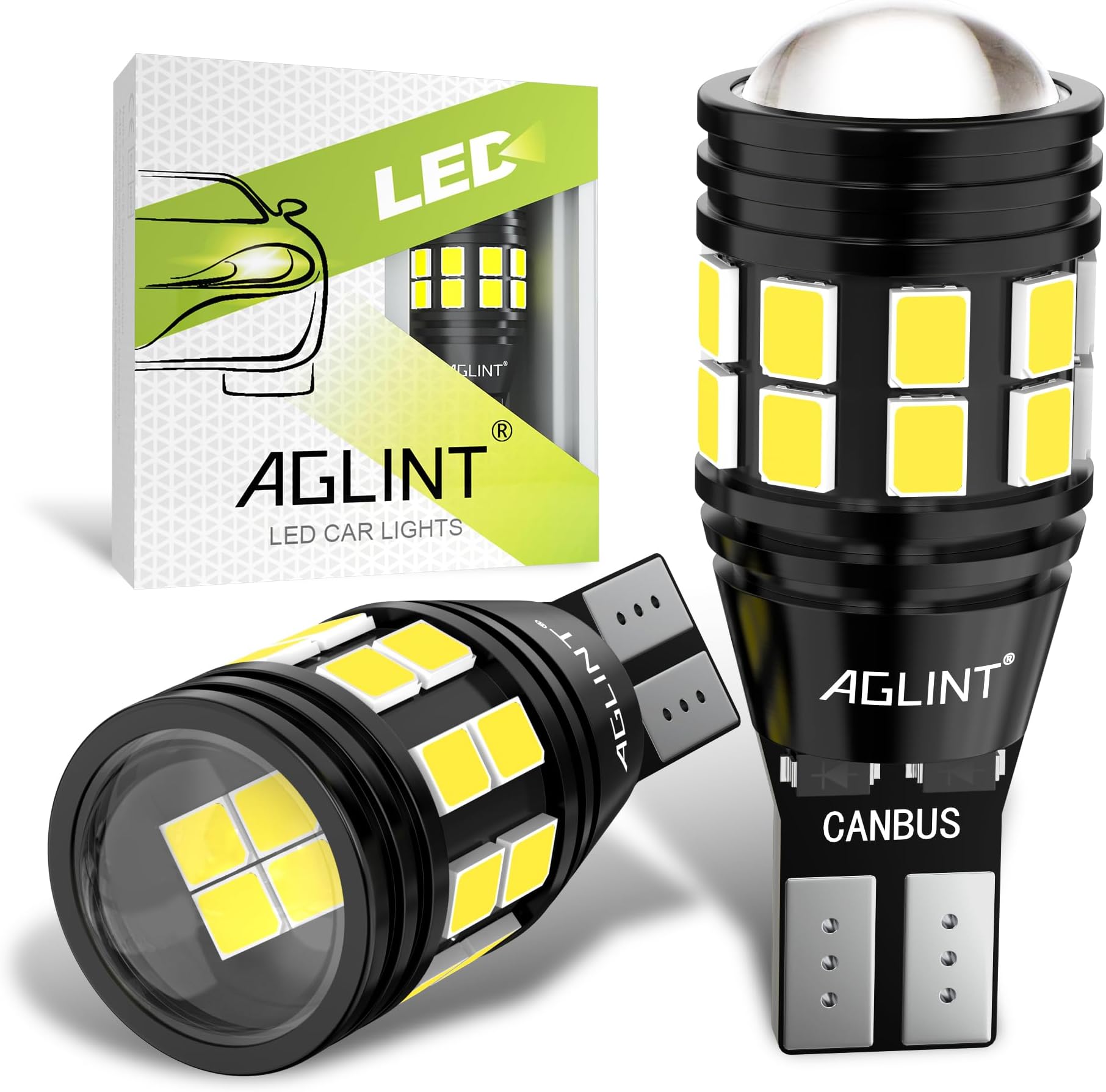 T15 W16W LED Bulbs CANBUS Error Free 22SMD 921 912 955 Wedge for Car Backup Reverse Lights Parking Light 12V 24V 6500K Xenon White 2Pcs