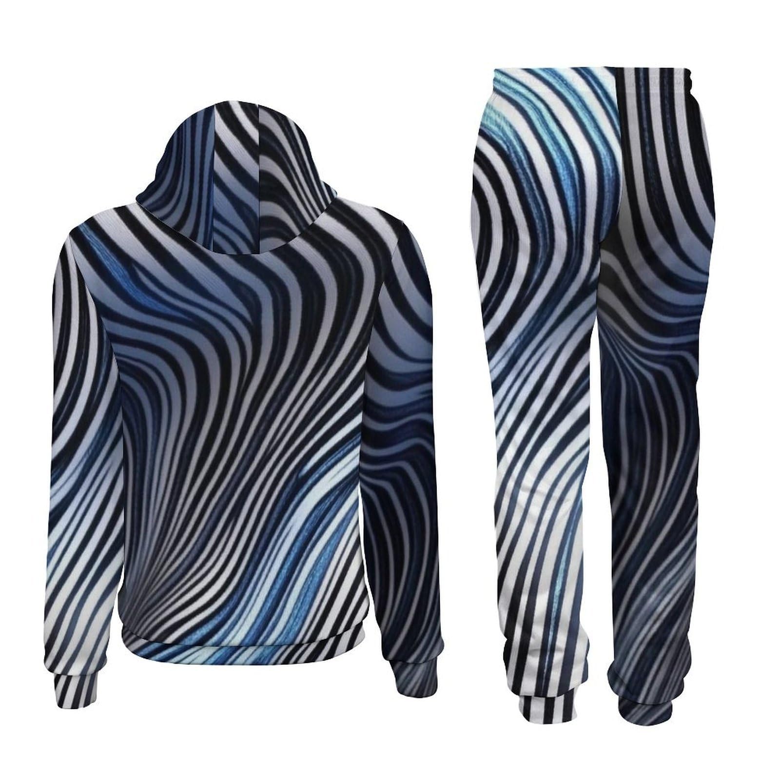 Felpa con cappuccio da uomo con stampa viola 3D Set Casual Pullover tuta