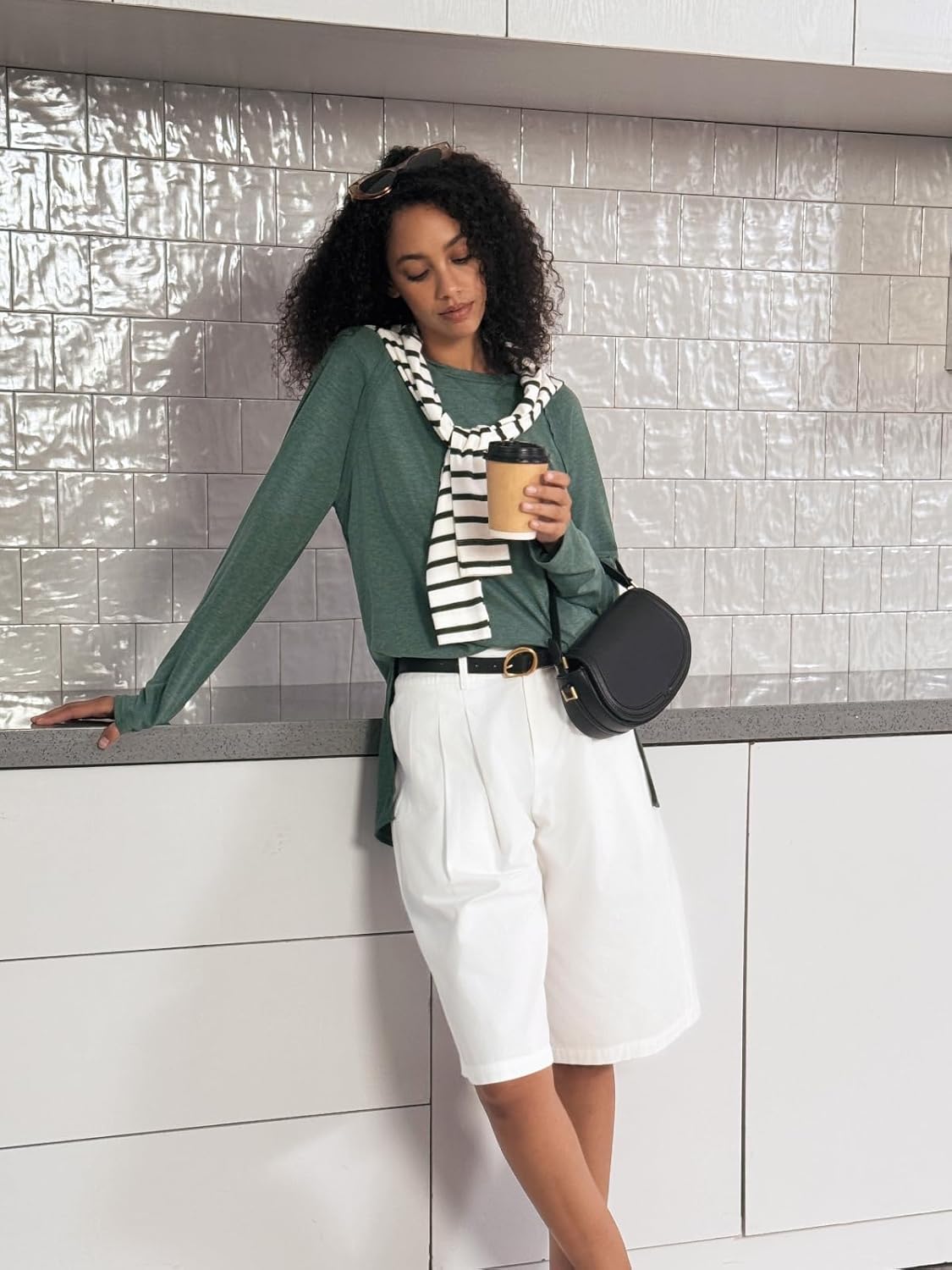 Cicy Bell Womens Long Sleeve Tunic Tops Side Slit Crew Neck Oversized T Shirts Fall Casual Loose Fit Basic Tees Shirts - Image 5