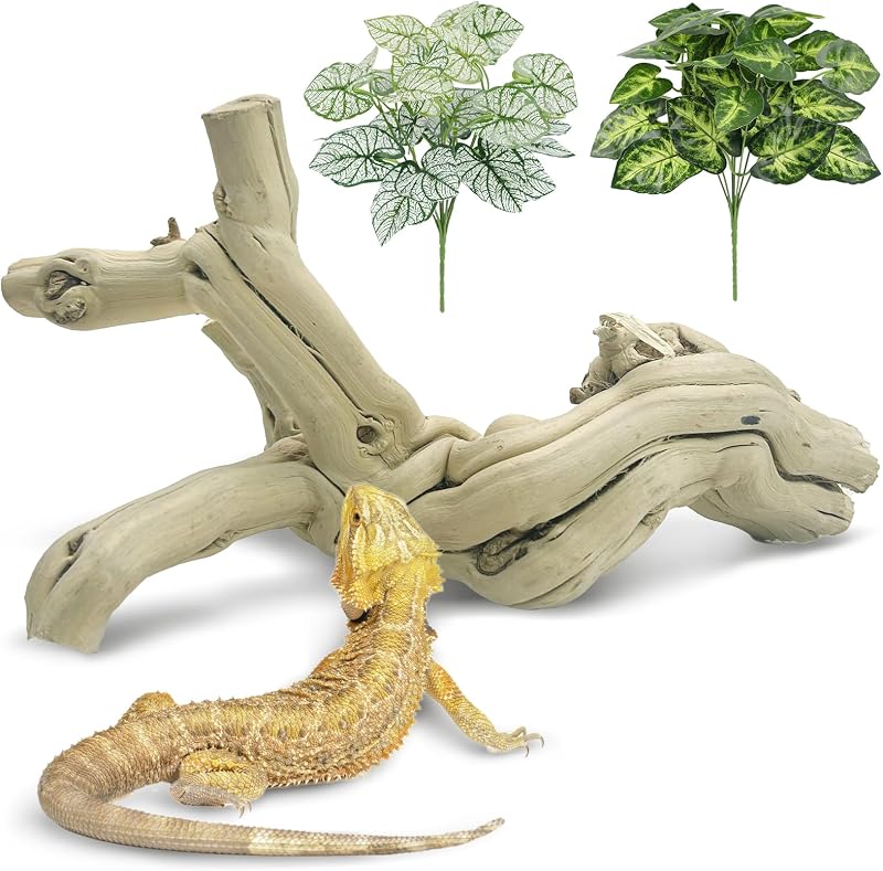 Galho Natural para Escalada em Terrário Apatal KA064-M com Plantas Artificiais